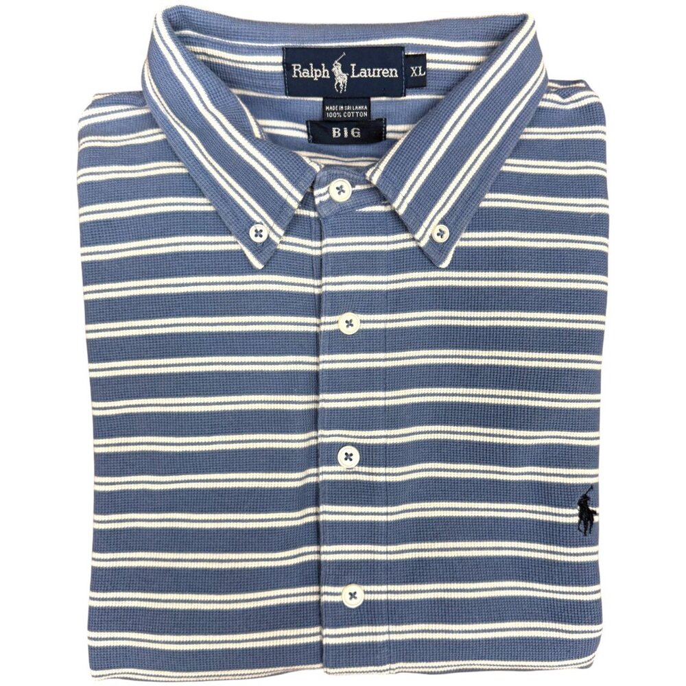 EUC Men's‎ RALPH LAUREN Waffle Knit BIG Cotton Short Sleeve Polo | Size XL